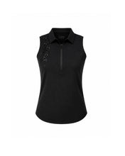 GWW Women's Floral Performance Sleeveless Golf Polo – Black