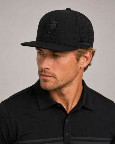GWW Performance Fitted Golf Hat – Black
